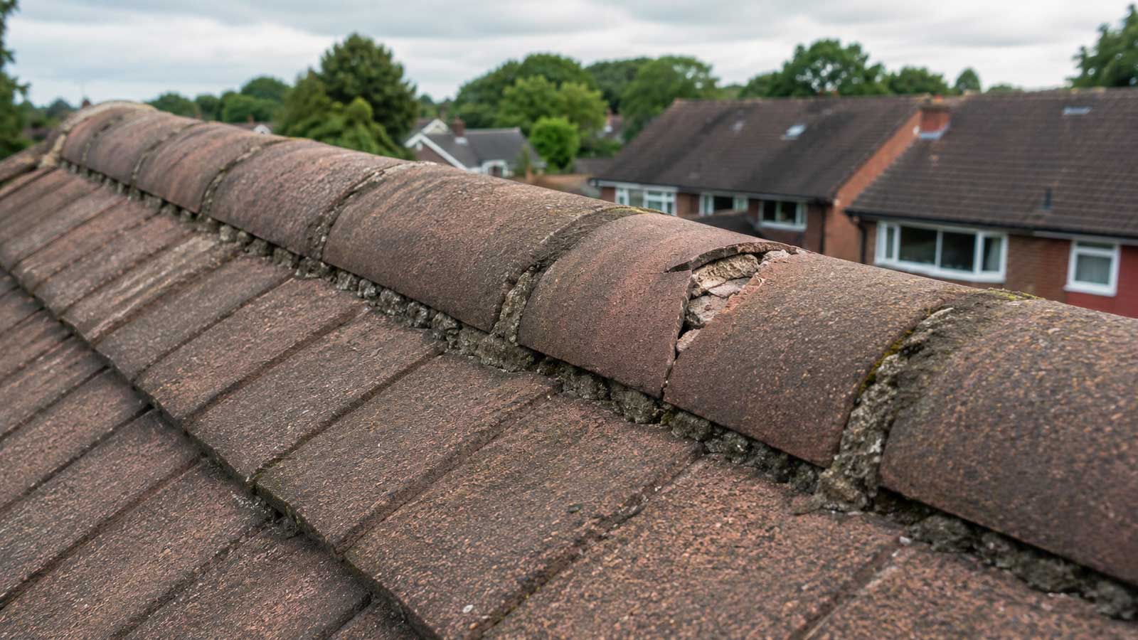 Illustration relating to loose ridge tile repairs in blackburn